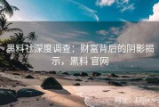 黑料社深度调查：财富背后的阴影揭示，黑料 官网