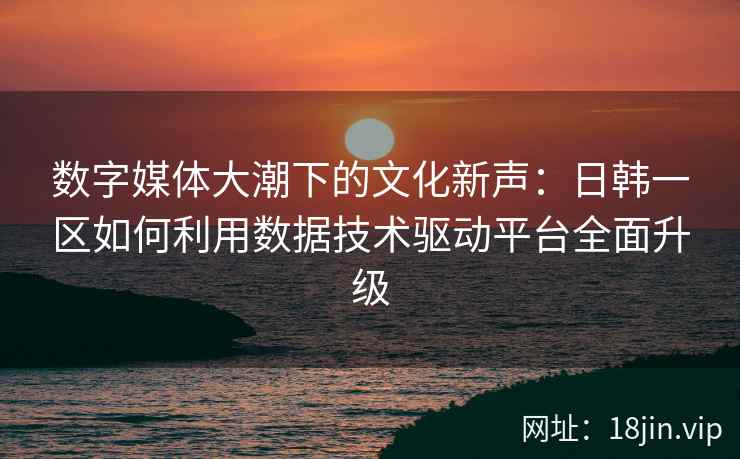 数字媒体大潮下的文化新声：日韩一区如何利用数据技术驱动平台全面升级