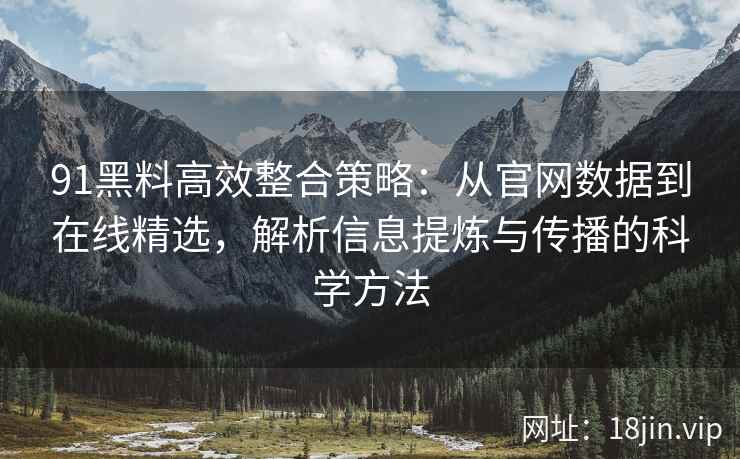 91黑料高效整合策略：从官网数据到在线精选，解析信息提炼与传播的科学方法